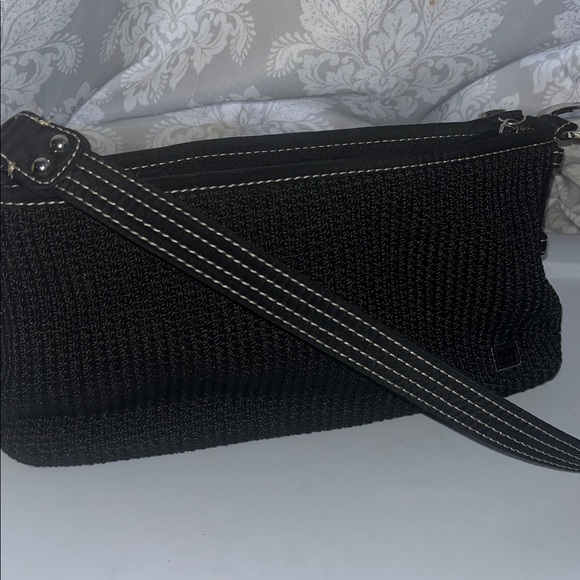 The Sak black woven crossbody handbag purse - Picture 1 of 9